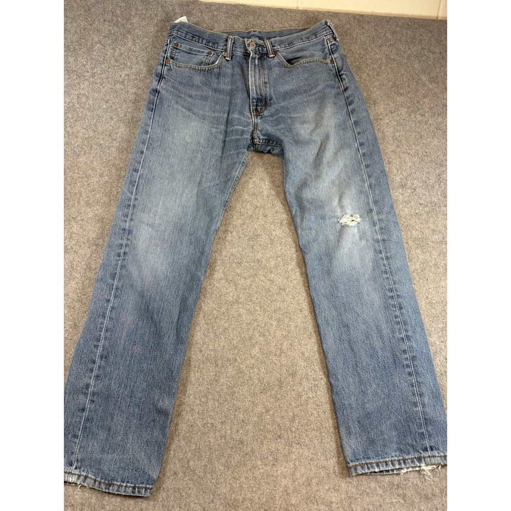 Levis 501 Jeans Mens 34x32 Blue Denim Straight Leg Original Fit Button Fly